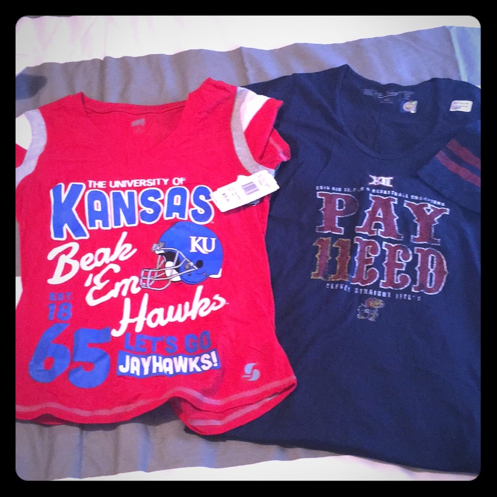 KU school apparel, short sleeve & sweatpants